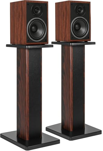 Lot de 2 Supports de Haut-Parleurs Universels en Bois, 60CM Supports d'Enceintes sur Pied pour Home Cinéma, Capacité de Charge 50KG, Supports pour Enceintes, Conception Remplie de Sable (60CM)