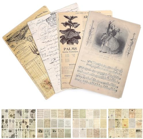 120 ark scrapbooking papper, 4 stilar scrapbooking papper, vintage pysselpapper, scrapbooking klistermärken, designpapper, gör-det-själv pysselpapper, mönster för scrapbooks, dagböcker