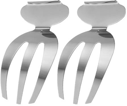 PAMINGONO Manecillas de Ensalada de Acero Inoxidable, 2 Piezas, Tenedores Pequeños para Servir Ensaladas, Aperitivos y Frutas, Utensilios Ergonómicos para Cocina y Fiestas