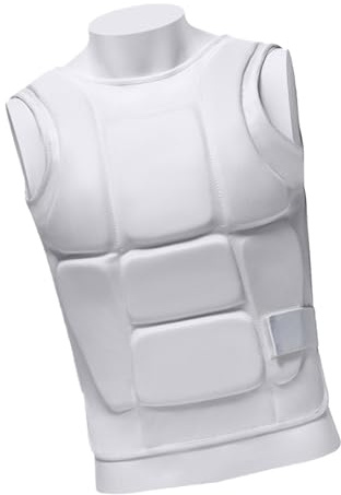 Karate Training Chest Guard Nylon Texture Lined Impacts Protections Adjustable Fit Straps Protectors Martial Arts Guard Breathable Protective Gear with Fit for Karate Training and Sparring