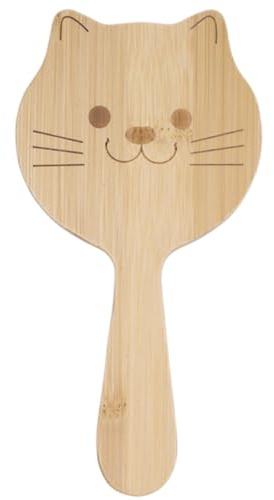 MAGICLULU Women hair brush cat shaped bamboo styling brush with detangling and scalp massage for teen