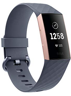 Fitbit Charge 3 Advanced Fitness Tracker with Heart Rate, Swim Tracking & 7 Day Battery - Rose-Gold/Grey, One Size