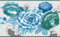 Dundee Deco DDAZBD9035 - Borde de papel tapiz para despegar y pegar, diseño abstracto azul, flores verde azulado, diseño retro, 4,57 m x 17,78 cm, autoadhesivo