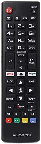 Telecomando universale LG di ricambio per Smart TV LG (con pulsanti Netflix e Amazon), funziona immediatamente, nessuna configurazione richiesta, AKB75095308, telecomando universale per TV