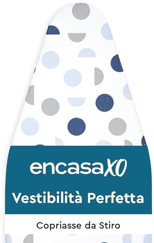 Encasa XO Ironing Board Covers and pad 125x39 cm- Thick 3mm Felt Padding, Drawstring Tightening & Lock, Heat Reflective, Scorch & Stain Resistant, for Large Ironing Board - Blue Moon