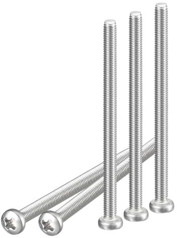 DTGN Tornillos de Máquina de Cabeza Plana M3x45mm 30pcs Acabado Brillante | 304, Acero, Inoxidable, 30 Piezas, Cabeza Phillips, Rosca Métrica Gruesa Completa, Acabado Brillante