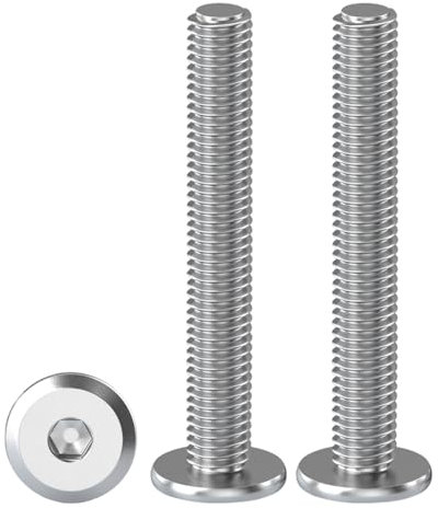 Drenky Vite Testa Piatta M5 per Mobili - M5 X 45 mm 20 Pezzi - Acciaio Inox A2 V2A - Testa Semicircolare ed Esagono Incassato