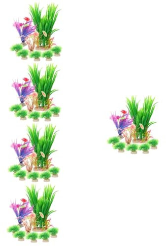 Mipcase 5 Ensembles Décoration D'Aquarium Décorations D'Aquarium Grandes Et Grandes Plantes D'Aquarium Fournitures D'Aquarium en Plastique 8 pièces * 5