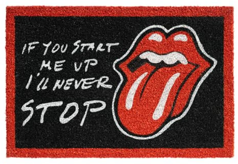 Grupo Erik Kokosmatte Fußmatte The Rolling Stones - Schmutzfangmatte ca. 40x60 cm - Fussmatte Lustig - Türmatte Innen The Rolling Stones Merch