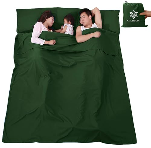 Saco de dormir para cabaña, funda interior para saco de dormir, saco de dormir de verano, saco de dormir de viaje delgado ligero y compacto, ideal para albergues, cabañas, albergues juveniles, camping