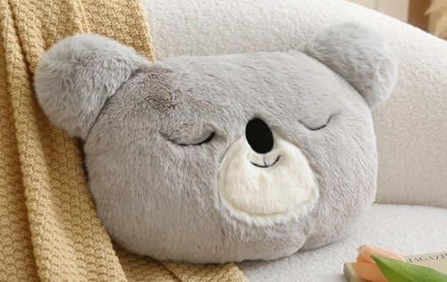 MolynnChic Cute Decorative Cushion Soft Faux Fur Animal Cushion,Cosy Stuffed Plush Cushion Gift for Bedroom,Nursery,Christmas&Birthday