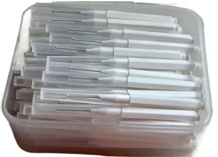 interdentalborstar 80 st/låda I-typ push pull interdental borste rengöring mellan tänderna oral (80 st 0,7 mm vit)