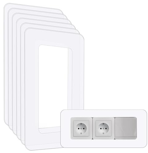 ShnminEU Light Switch Protection for Wall, Pack of 6, Transparent Wallpaper Protection and Wall Protection Made of Acrylic for Triple Light Switch and Socket, Socket Trim Suitable for Standard Switch