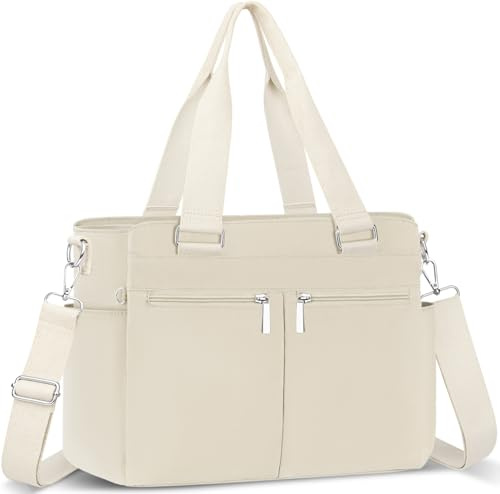 VOBUKE Bolso Mujer Bolso de Lona Mujer, Bandolera Lona con Correa Ajustable y Asas, Bolso de Lona con Cremallera y Bolsillos, Bolso de Hombro para Mujer