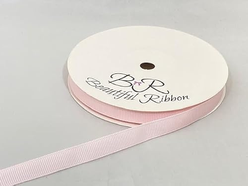 1 Full Roll Reel of 10mm x 20 metres Grosgrain Ribbed Ribbon Baby Light Pink Double Sided 10 mm 3/8 1cm