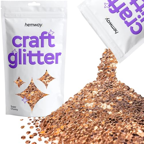 Hemway Craft Glitter Bronze Brown 100g Super Chunky Glitter | for Crafts, Resin, Cosmetic, Nail, Face, Body, Festival, Tumblers, Art, Candle, Crafting
