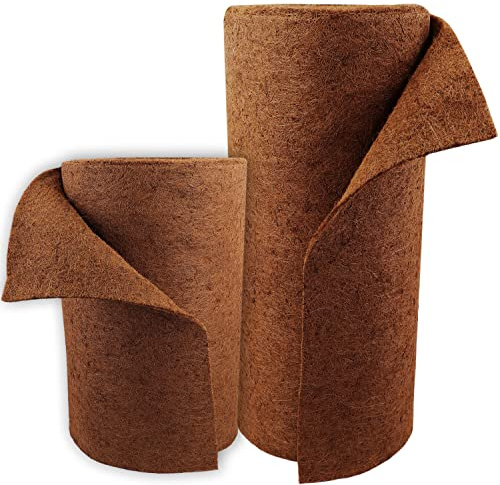 Aquagart Kokosmatta I vinterskydd och köldskydd för växter I 800 g/m² I enkelsidigt naturligt latexskikt I kokosfibermatta skogsmatta (50 m x 0,5 m)