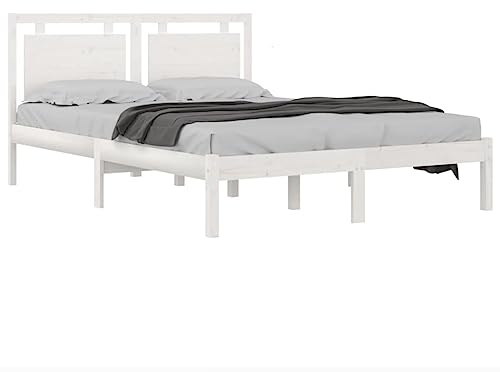 vidaXL Giroletto Bianco in Legno Massello 200x200 cm