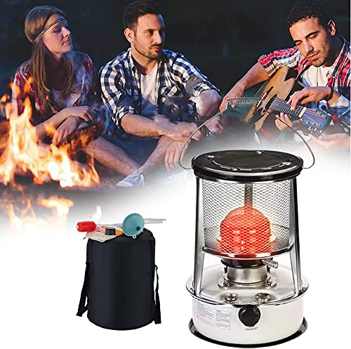 BDXZJ Efficace Poele A Petrole Camping, Acier Inoxydable Chauffage Petrole, Chauffage A Petrole sans Odeur avec Poignée Portable avec Sac De Rangement pour Cuisson De Camping, 6L