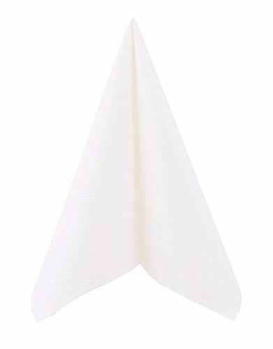 APARTina Lot de 50 serviettes de table en tissu Airlaid - Uni - Qualité supérieure - Parfaites pour diverses occasions - Blanc - 40 x 40 cm
