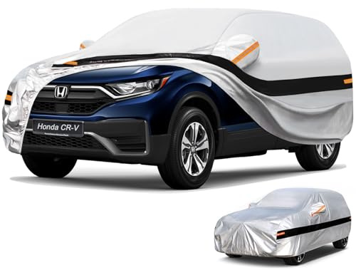 Holthly - Funda de automóvil de 10 capas para SUV, ajuste personalizado para Honda CRV CR-V (2006-2025), impermeable, para todo tipo de clima, protección UV contra la lluvia, el sol, color plateado