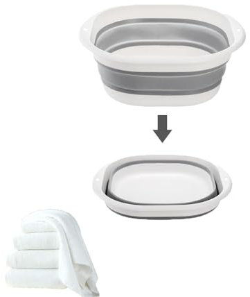 3.5L Mini Collapsible Portable Washing Up Basin, Multipurpose Foldable Washing Bowl, Space Saving Folding Washtub, for Travel Camping Hiking Saving Storage Container Outdoor(S)