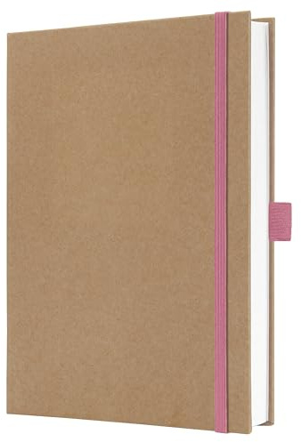 Sigel JN843 Notizbuch A5 blanko, stärkeres 100 g Papier, Geschenkbuch Jolie, Hardcover aus Kraftpapier, 192 Seiten, Pure Pink, vegan, aus nachhaltigem Papier