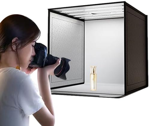 Casella Fotografica Per Fotografia, Scatola Fotografica Con Illuminazione, Cabina Di Backp Pieghevole Illuminazione Con Intensità Variabile | Per Sessioni Fotografiche Da 44x44 Cm Per Gioiel