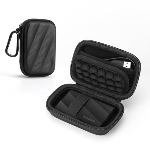SSD Tasche für Samsung T9/T7 Shield/T7/T7 Touch, Externe Festplatte SSD 1TB, 2TB, 4TB Harte Tragetasche Hülle Case Reise Tragen Etui (Schwarz)