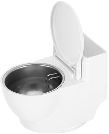 Toilet Shaped Ashtray White PP Steel with Lid, Wall Mounted