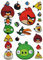 alles-meine.de GmbH 15 TLG. Set Wandtattoo/Fensterbilder - lustige Vögel - selbstklebend + Wiederverwendbar - Wandsticker Vögel Red Jim Jake Chuck Schwein Sticker Aufkleber