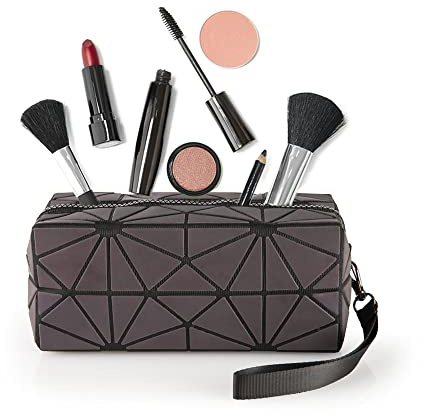 Pryzm Laser Makeup Bags WORLDS FIRST Light Reflective Material - GLOWS IN THE DARK - Travel Cosmetic Pouch Purse Glow Toiletry Organiser (MEDIUM)