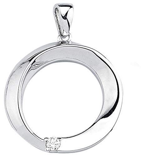 Jobo Damen-Anhänger rund aus 925 Sterling Silber mit Zirkonia