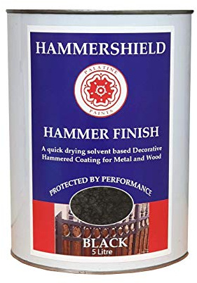 Hammershield Paint, Hammer finish Silver 5lt. Fast drying, decorative & protective direct to metal paint