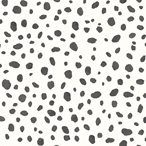 Holden Decor Dalmation 12940 Black/White Paper Wallpaper, Black/White Full Roll