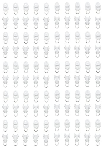 HASAYAKI Rodillos de riel de Cortina, portadores de Ruedas de Cortina con Pliegue Ondulado, Corredores de Cortinas Plegables, 100 Piezas (22x16mm / 0,87x0,63 Pulgadas) - Blanco