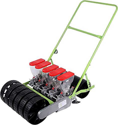 SONLED Spargitore di Semi da Giardino, seminatrice Manuale, piantatrice di Fagioli di Mais con Arachidi a Macchina, Semina simultanea a 5 File, Uso Singolo, Semina a Piedi, Facile da Usare
