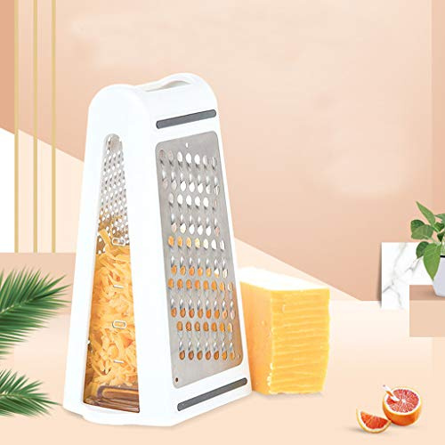 CENGNIAN 2-Sided Stainless Steel Cheese Grater, Vegetable Slicer, Food Chopper, Silver
