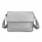 OBC Damen Tasche Shopper Brusttasche Schultertasche Crossbody Trio Umhängetasche Messenger Handtasche Crossover BodyBag Leder Optik Silber