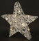 LED Deko Leuchte mit LED in Warmweiß Silber Leuchtstern aus Metall mit Timer Funktion batteriebetrieben 45 cm groß Winter- & Weihnachtsdeko Weihnachtsstern Beleuchtung Stern Sternlampe, silber