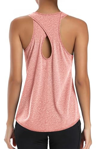 Gyabnw T-Shirt Sportiva da Donna Maglietta Sportiva Donna Smanicata con Schiena Cava Traspirante Top Fitness Yoga Corsa Danza