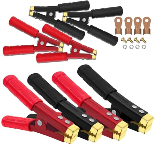 YINGAYOU Pinza Cavi Batteria 1000 A Pinze per Caricabatterie Auto 16cm Rame Puro, con Maniglia in Gomma Guaina Isolante per Batterie Auto Cavi di Avvio (4, 1000 A)