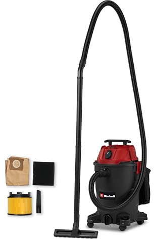 Einhell Wet/Dry Vacuum Cleaner TC-VC 3055 A (850 Watts, 190 mbar Suction Power, Automatic Socket, 30 L Collection Container, Carrying Handle, incl. nozzles, Filters and Dirt Collection Sack)