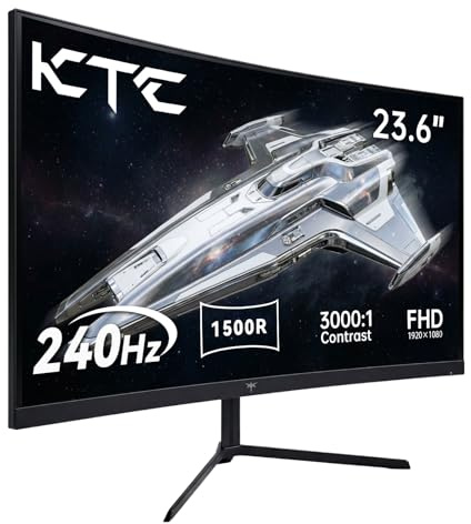KTC 24 Inch Curved 240Hz Gaming Monitor, FHD 1500R Curve, 3000:1, H24S17P