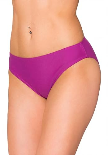 Aquarti Bikinihose Damen mit mittlerem Bund – Klassische Bikinihosen für Damen in Unifarben, Farbe: Magenta, Größe: 40