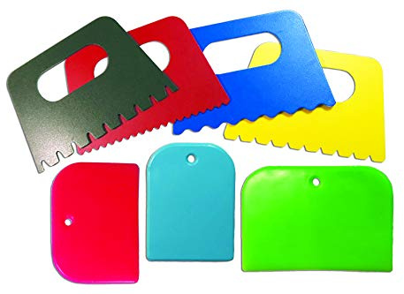 ROYLCO R5451 3 by 5-Inch Paint Scrapers, 4 Designs, 7-count