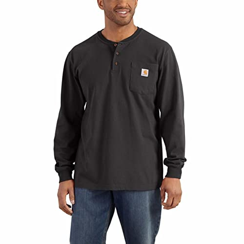 Carhartt Henley Chemise de Travail pour Homme (Regular et Big & Tall Tailles) - Noir - Large
