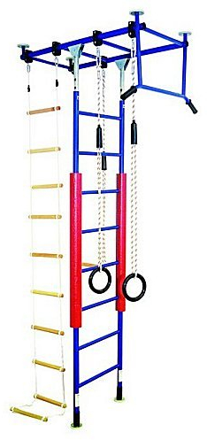 KletterDschungel Sprossenwand Indoor Klettergerüst (Blau, Raumhöhe_205-240cm)