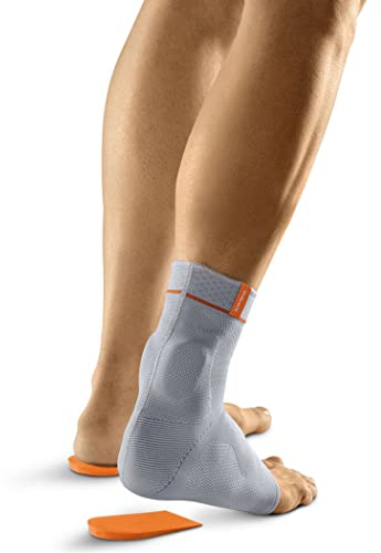 SPORLASTIC – Achillessehne Bandage ACHILLODYN rechts & links – Kompressionsbandage mit Friktionspelotten & Fersenkeil - Ideal für Achillessehnenentzündung, Reha & Stützung des Rückfußes - Platinum 3