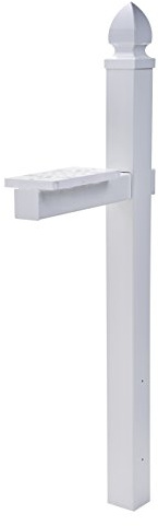 Gibraltar Mailboxes Whitley 4x4 Rust-Proof Plastic White, Cross-Arm Mailbox Post, WP000W01